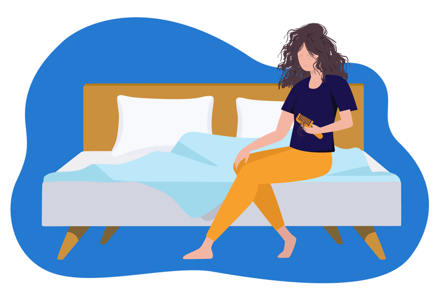 Woman with bedhead